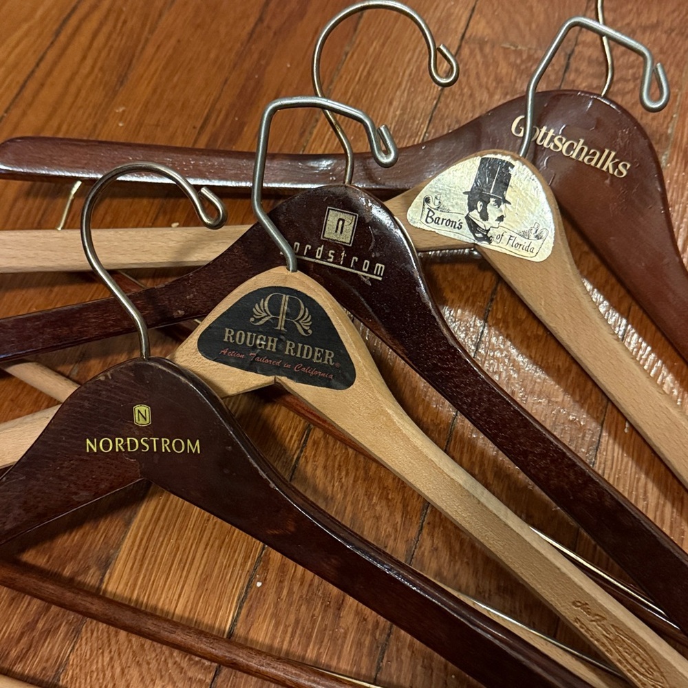 Vintage Nordstrom Gottschalks Rough Rider Baron’s Heavyweight Wooden Hangers Set